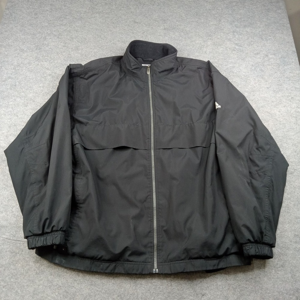 Vintage Adidas Jacket Mens XL Black ClimaShell Storm Full Zip Windbreaker 2000s